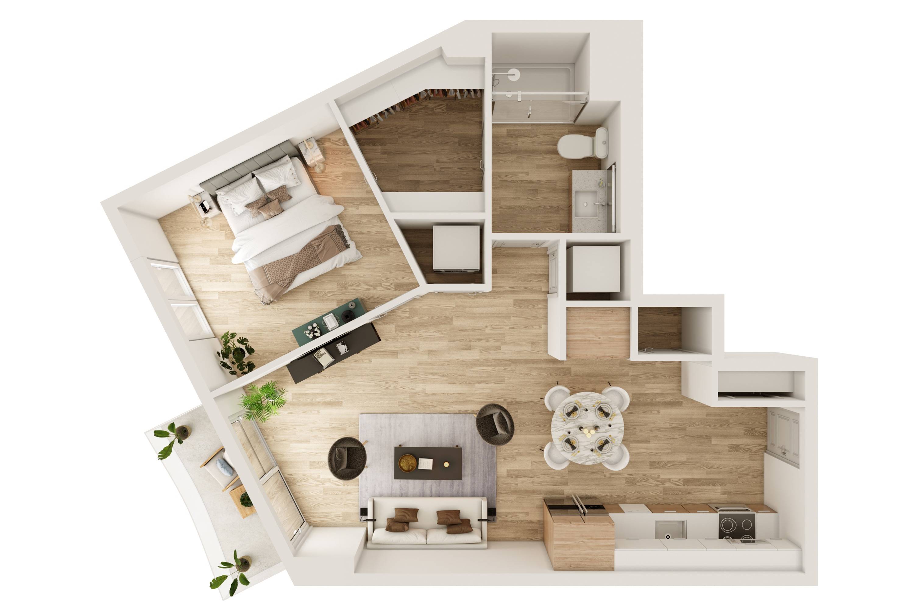 1 BR 1 Bath