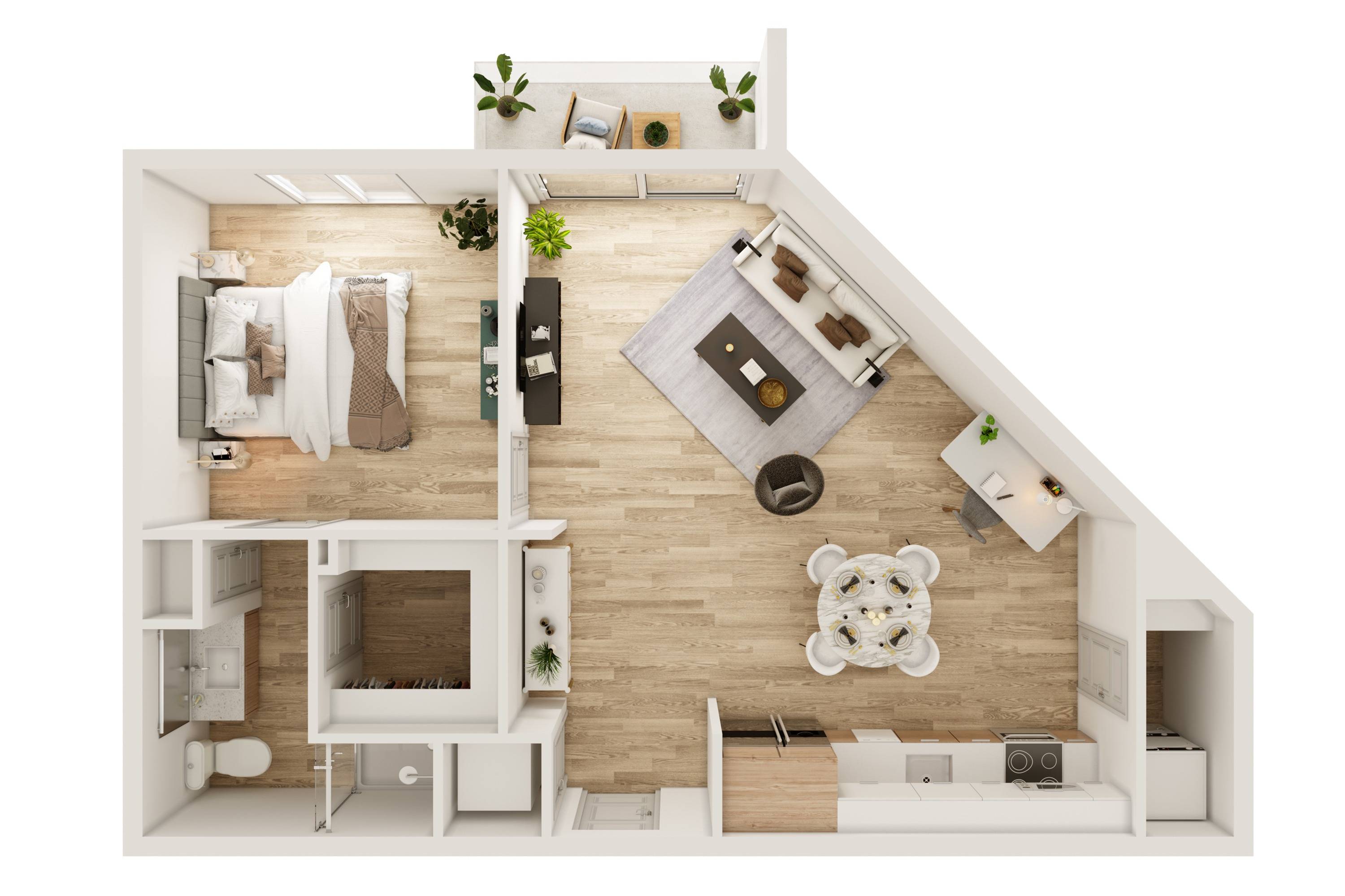 1 BR 1 Bath