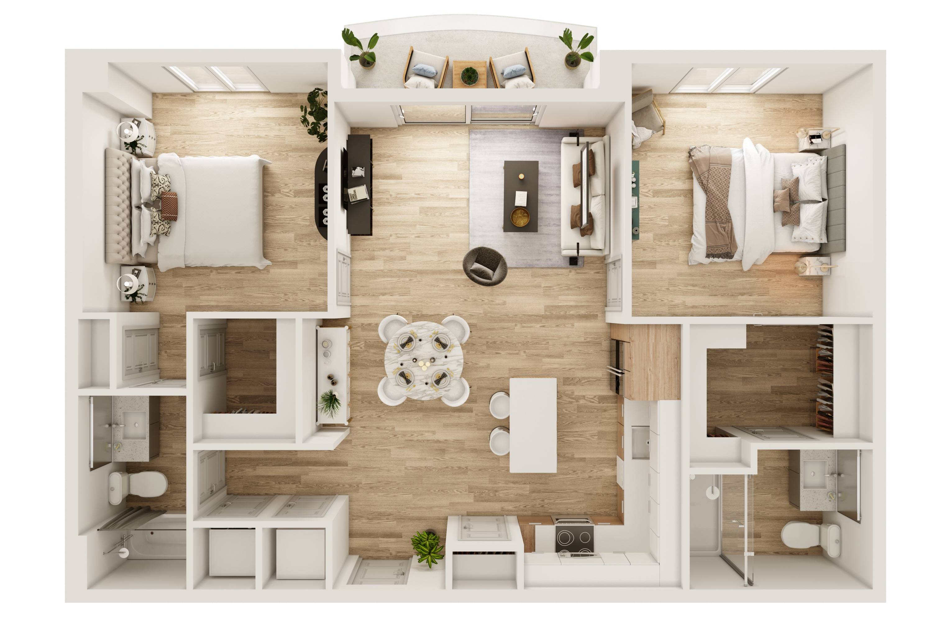 2 BR 2 Bath