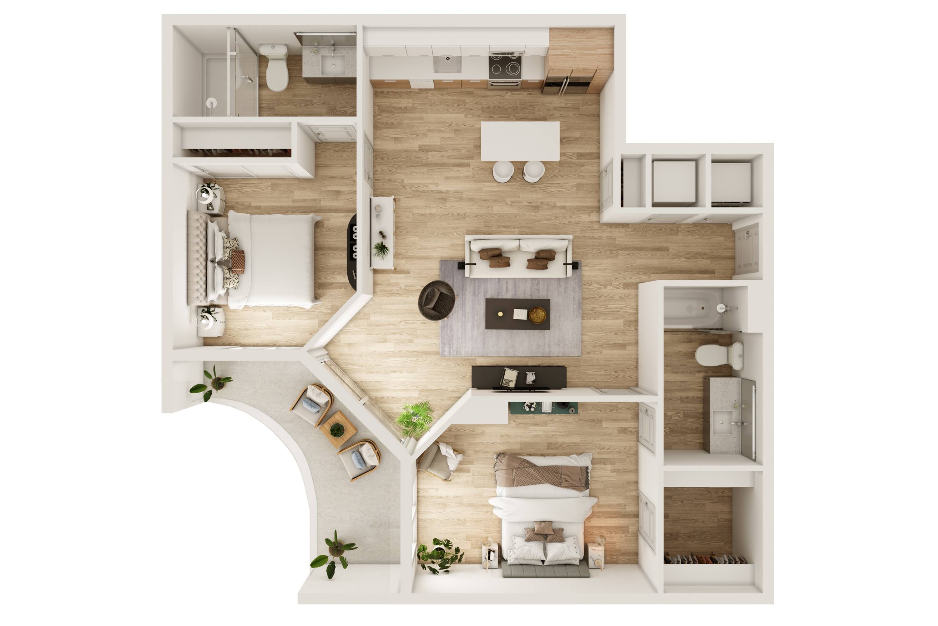 2 BR 2 Bath