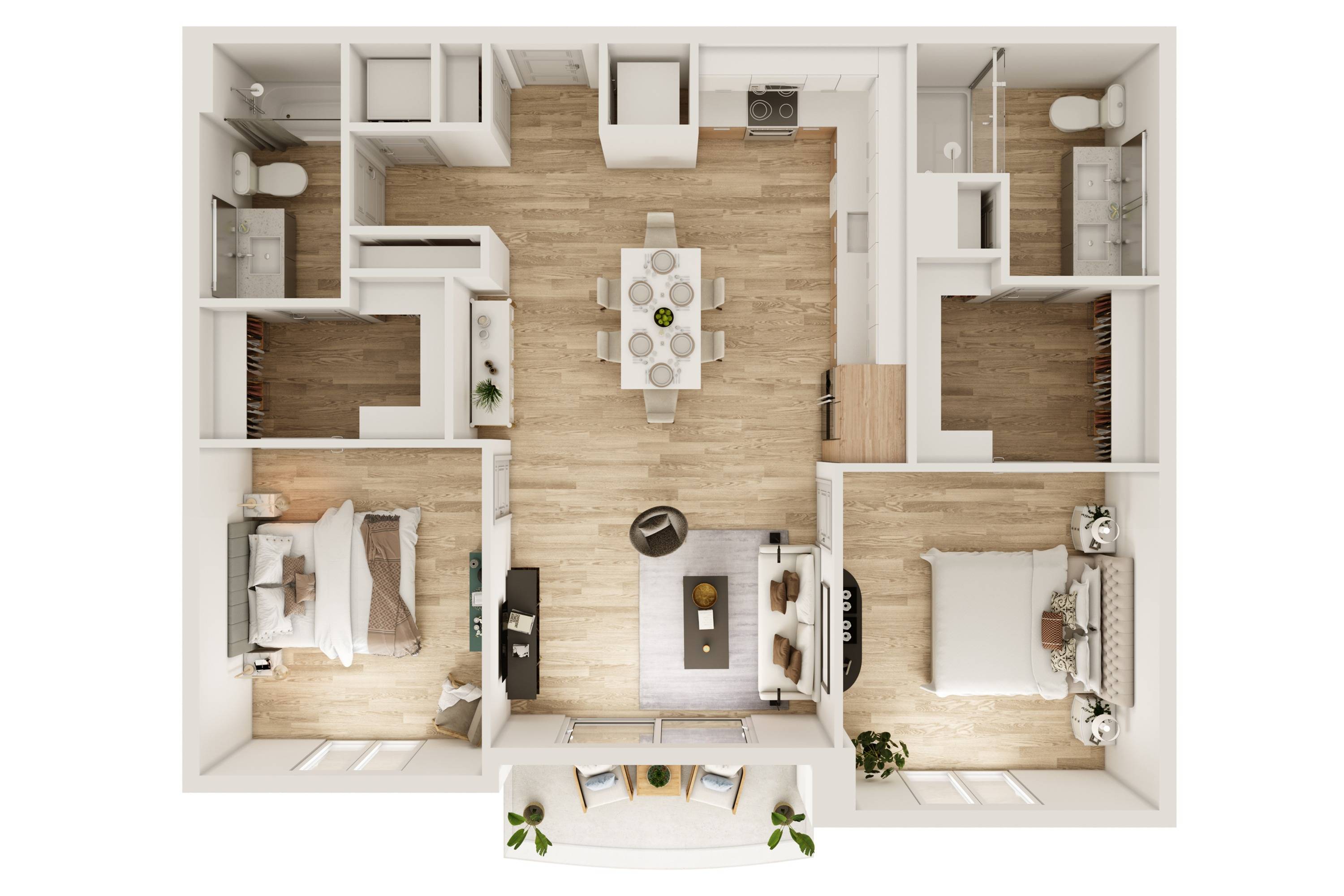 2 BR 2 Bath