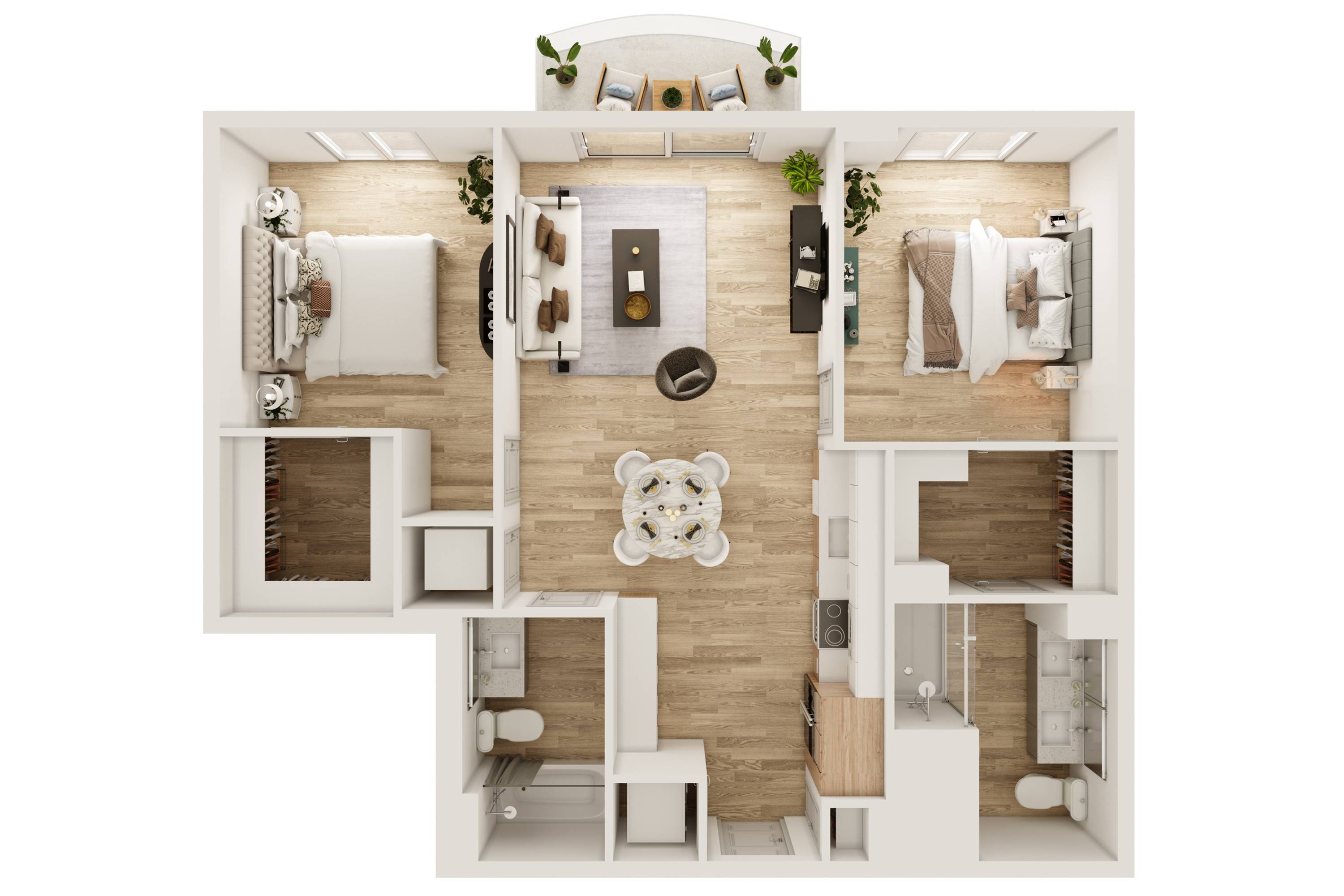 2 BR 2 Bath