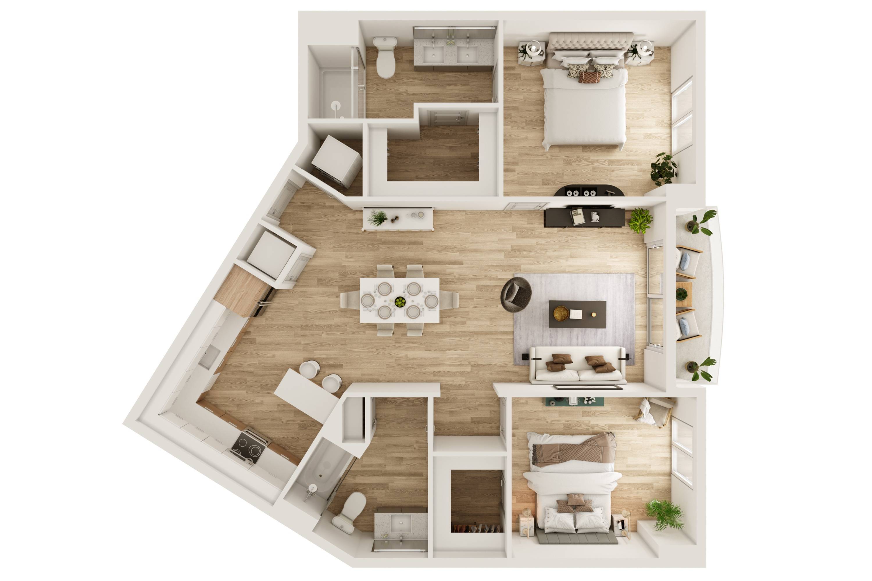 2 BR 2 Bath