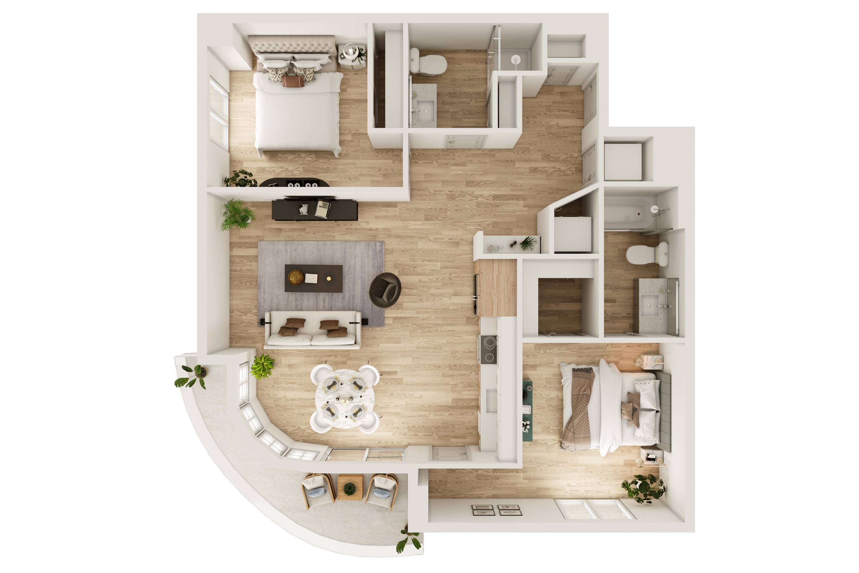 2 BR 2 Bath