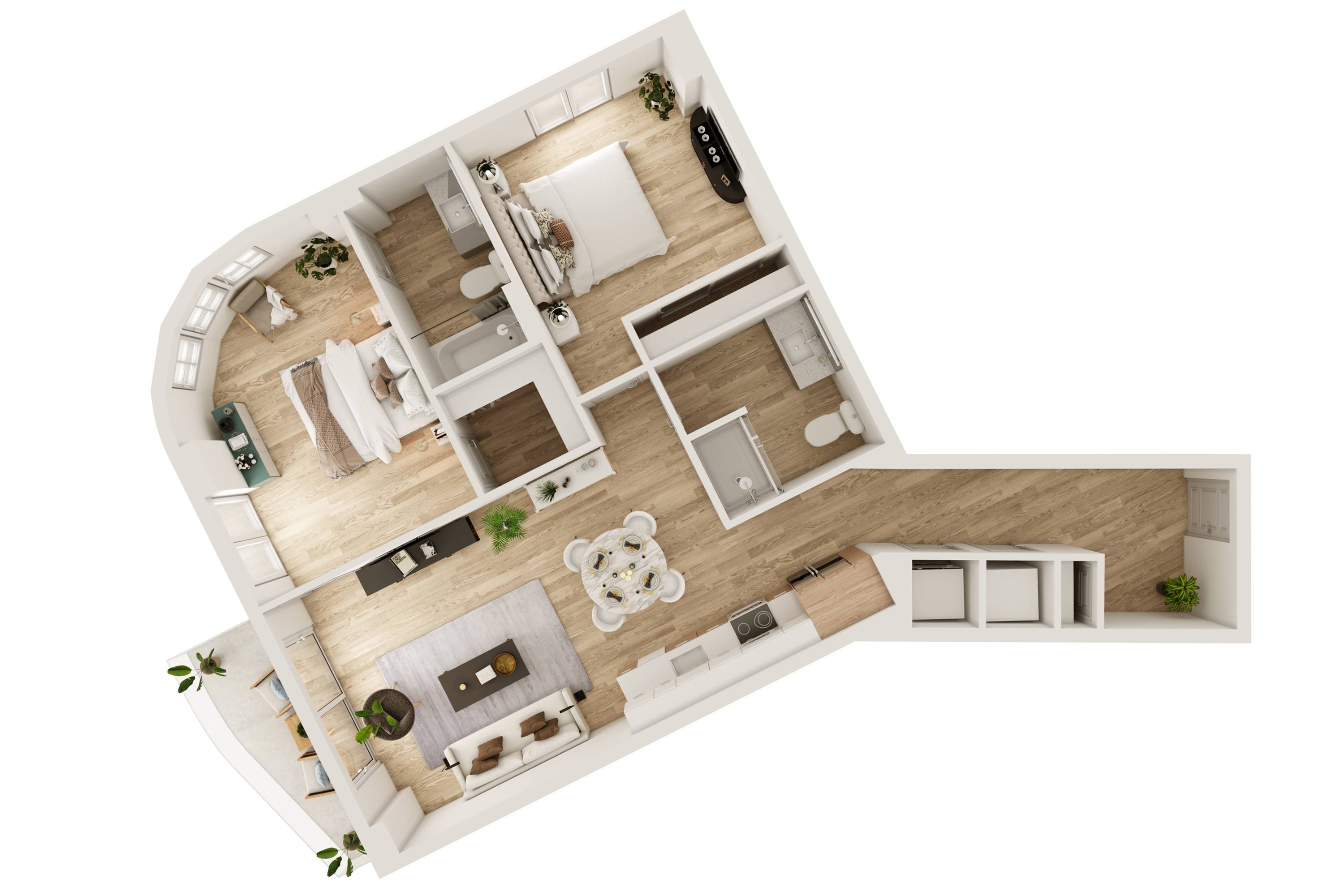 2 BR 2 Bath