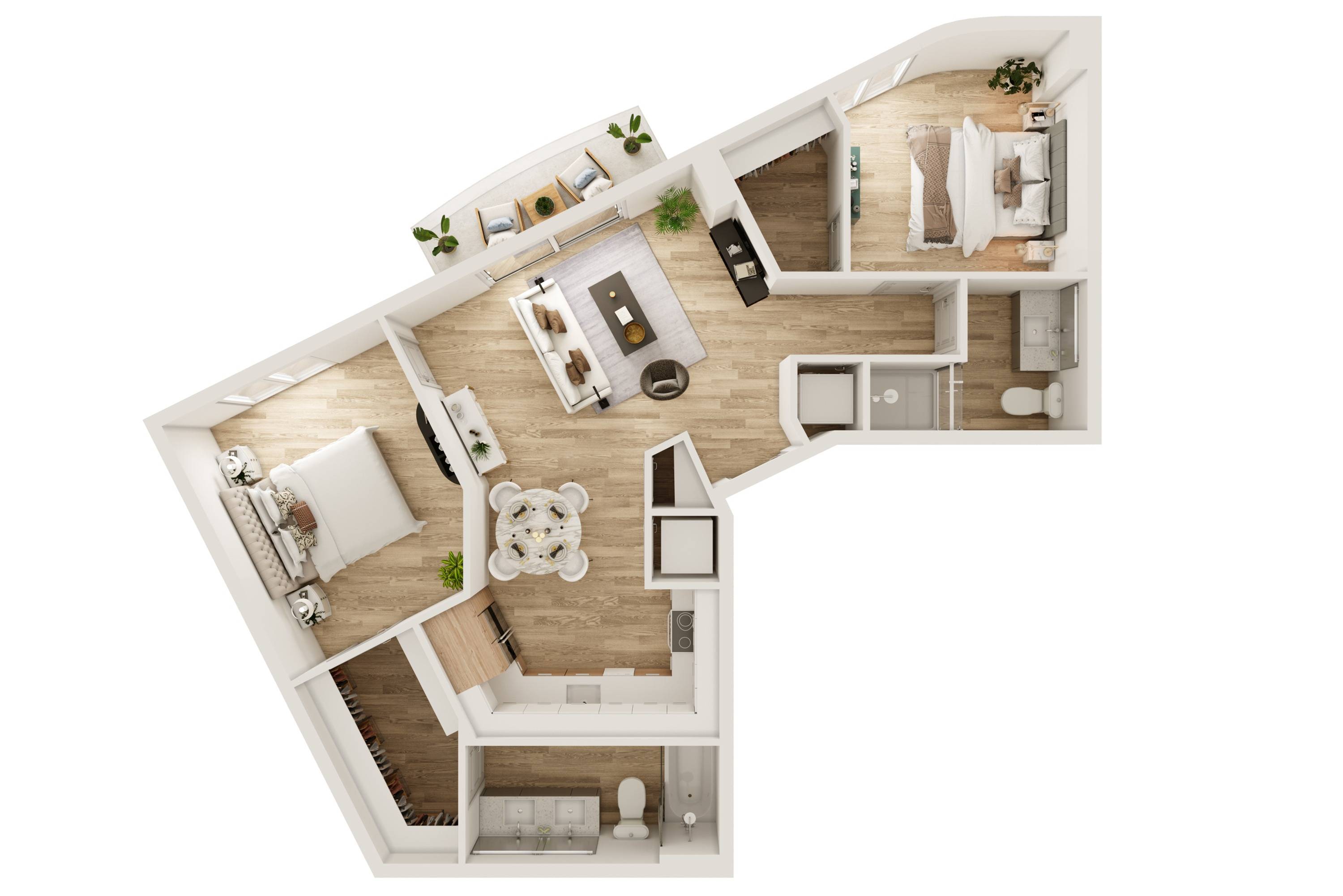 2 BR 2 Bath