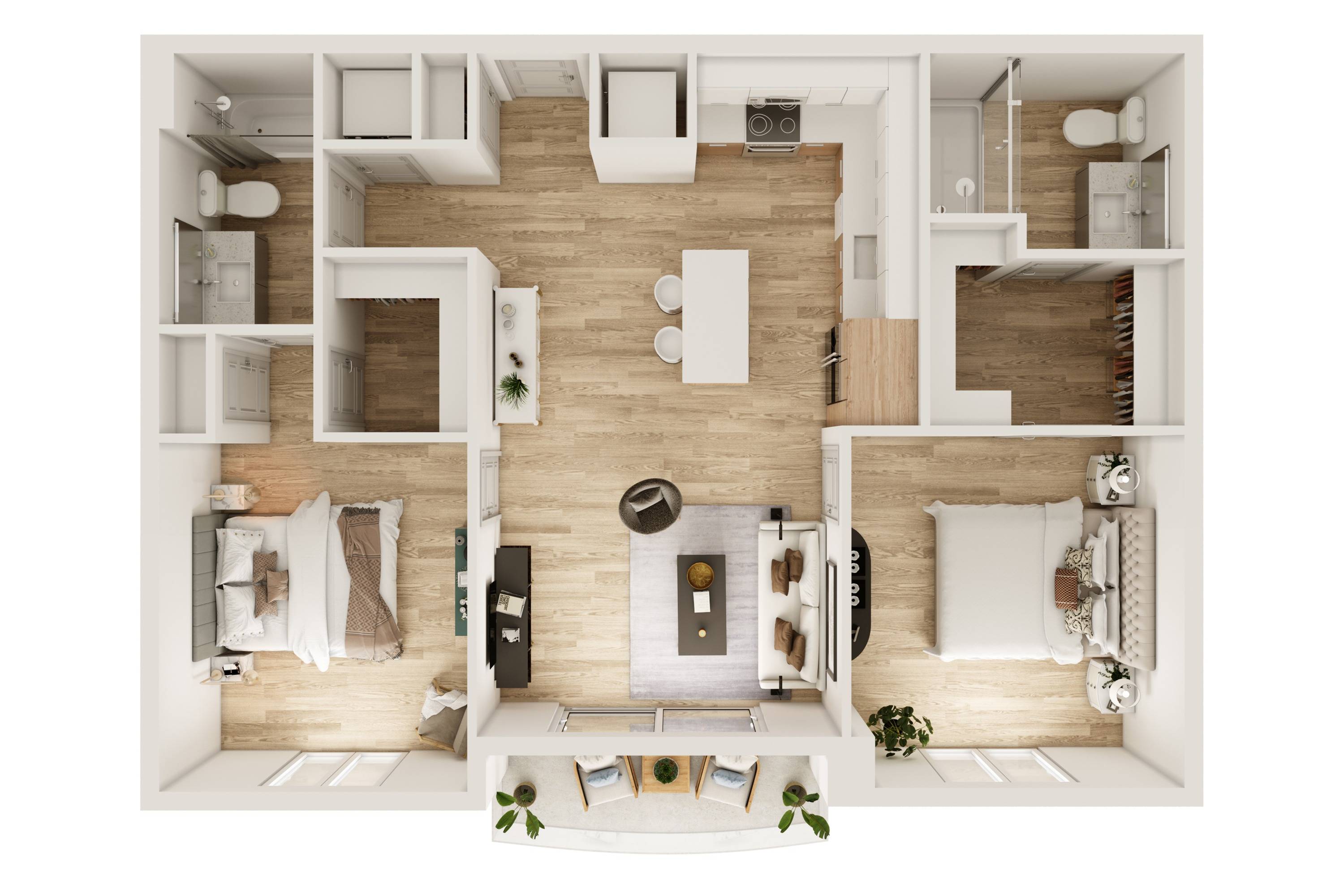 2 BR 2 Bath