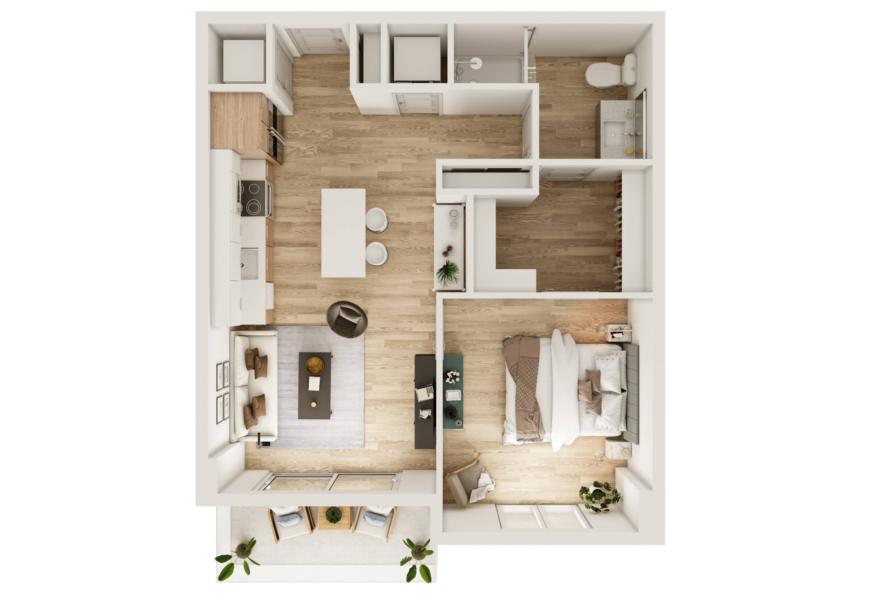 1 BR 1 Bath