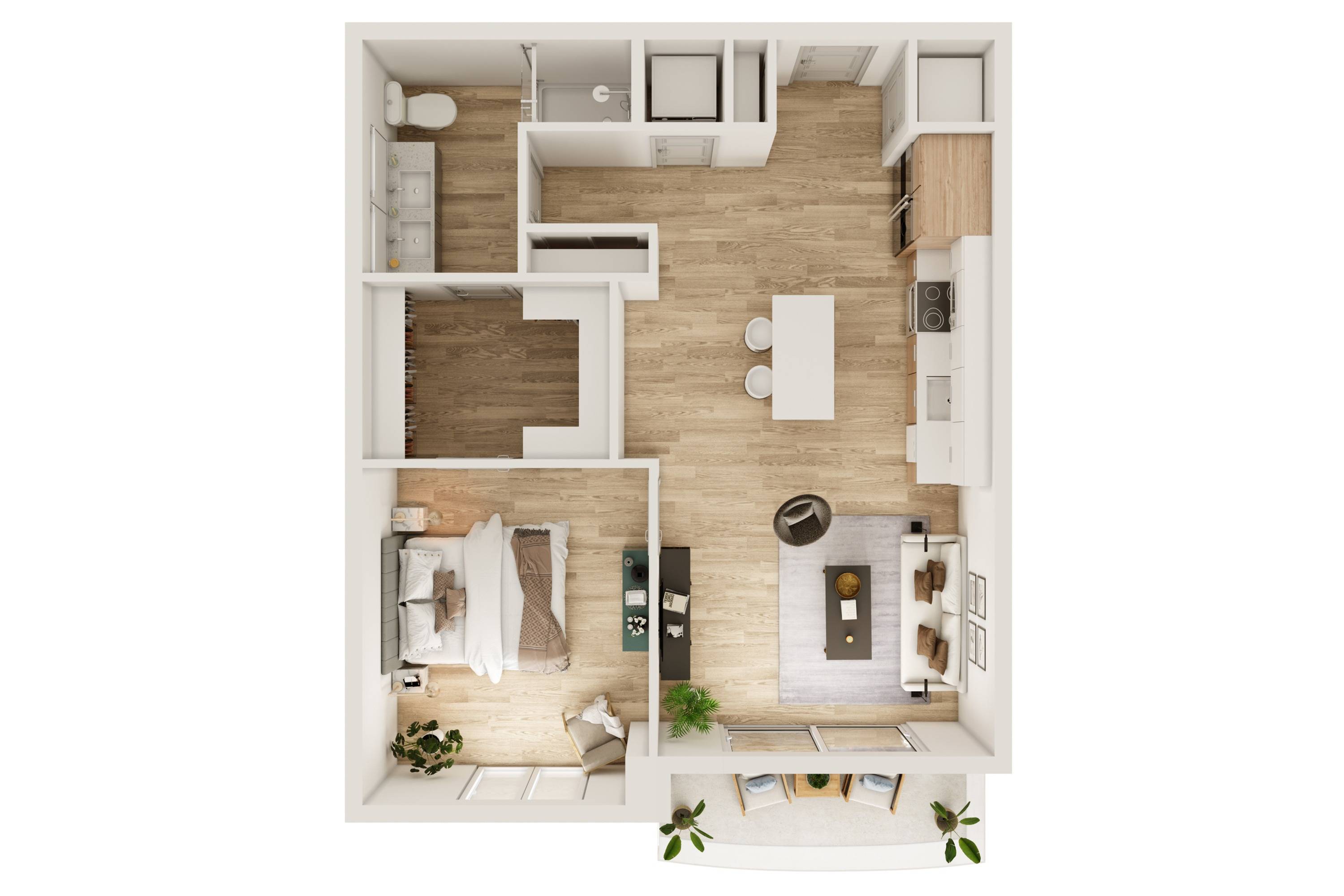 1 BR 1 Bath