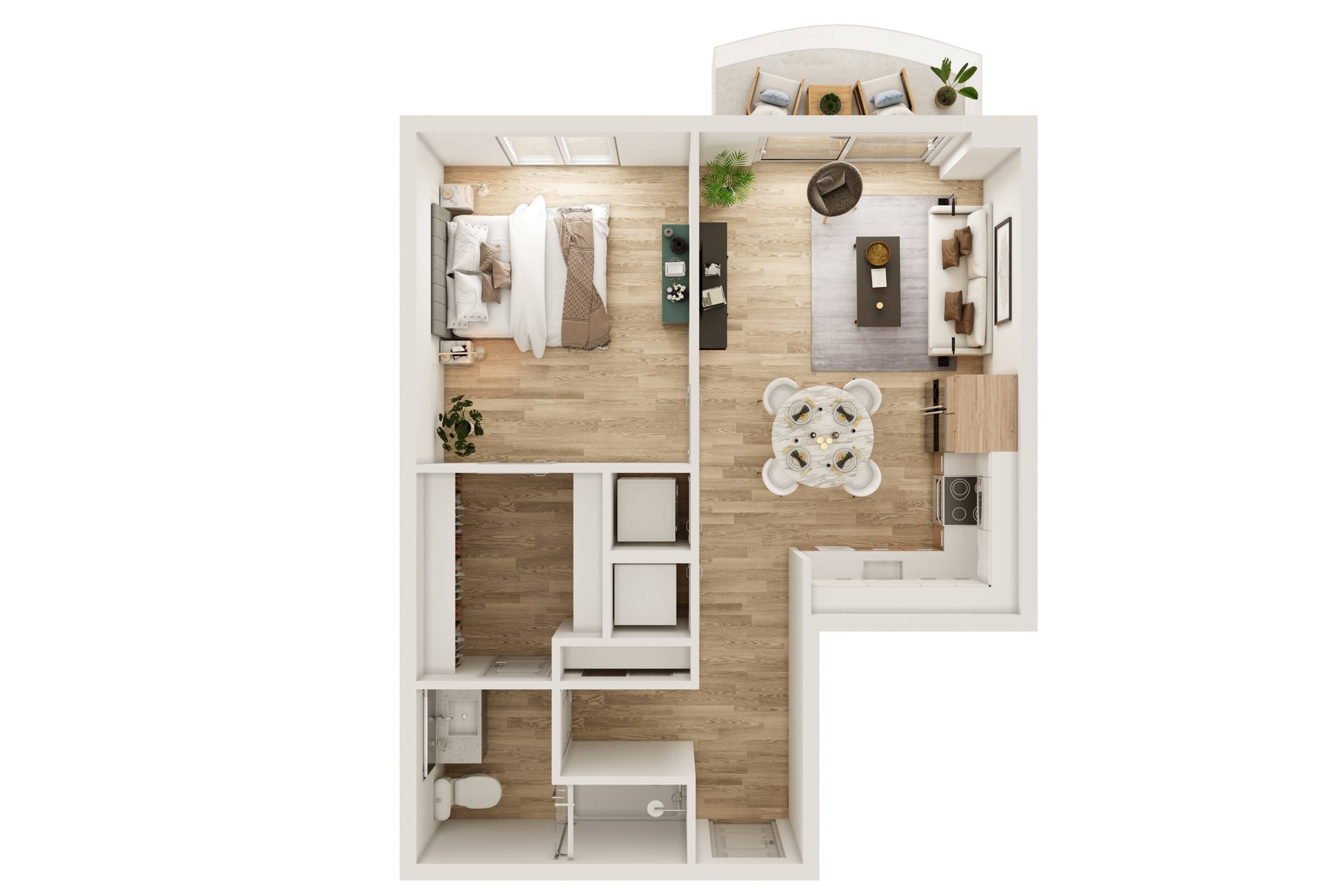 1 BR 1 Bath