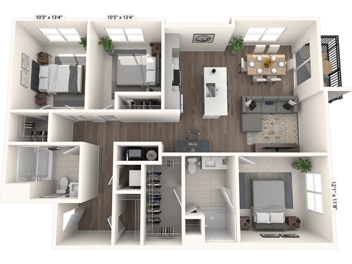 3A | 3 Bed Apartment | The Point at Merrimack Valley