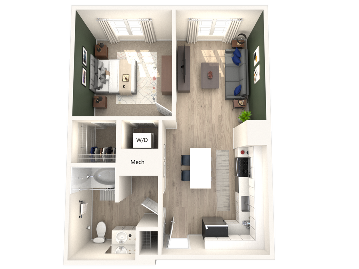 1 bed 1 bath