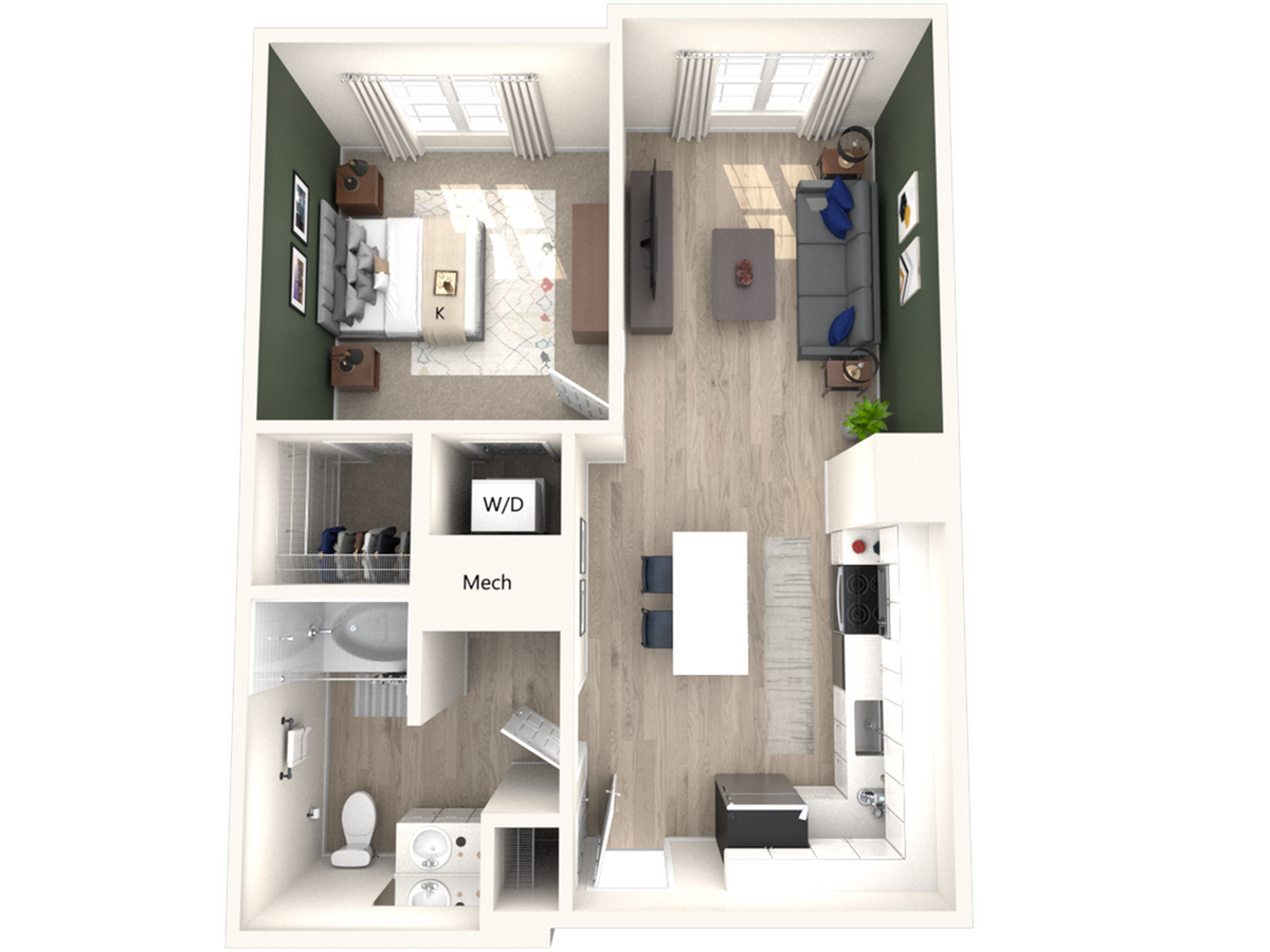 1 bed 1 bath