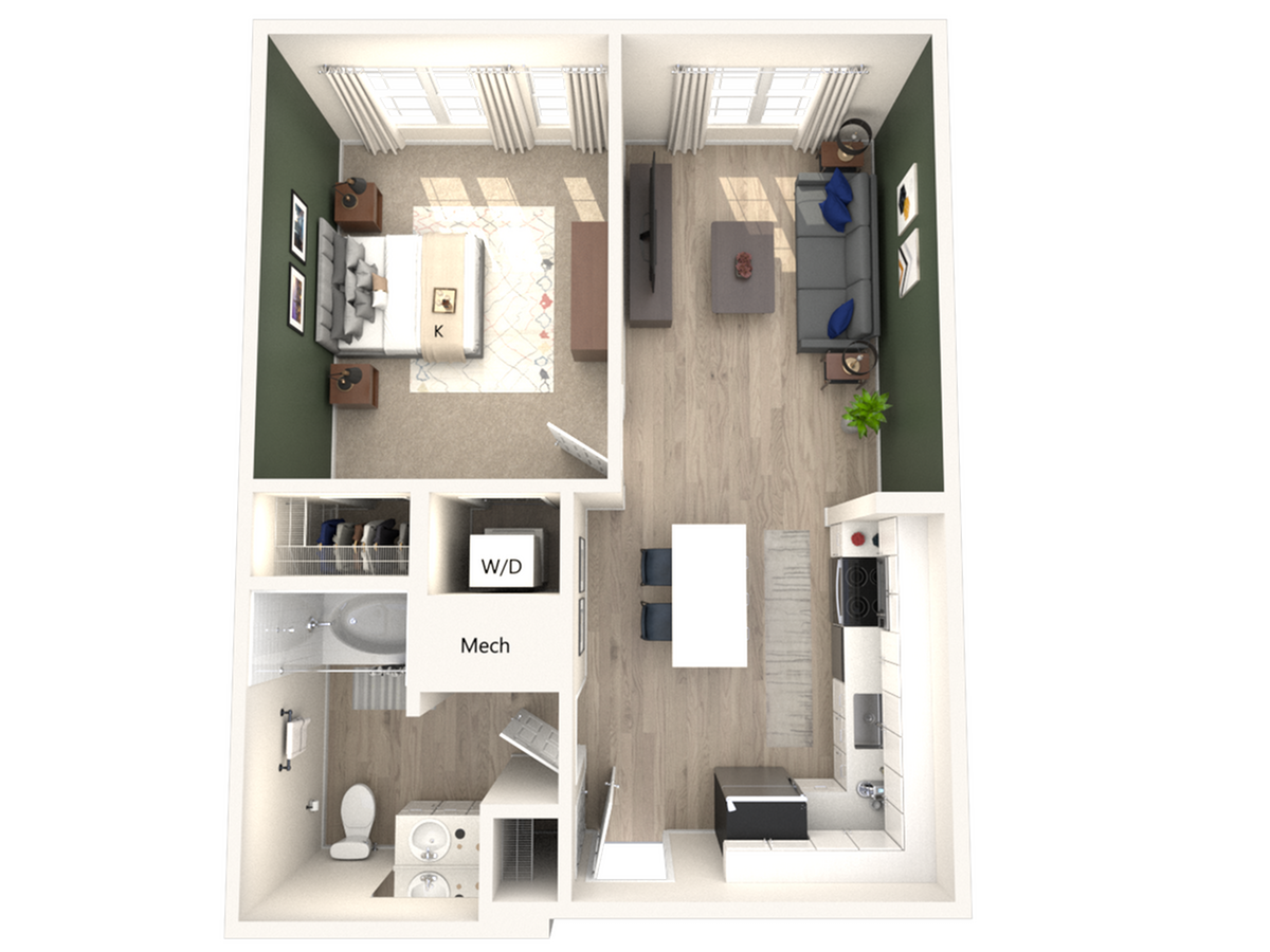 1 bed 1 bath