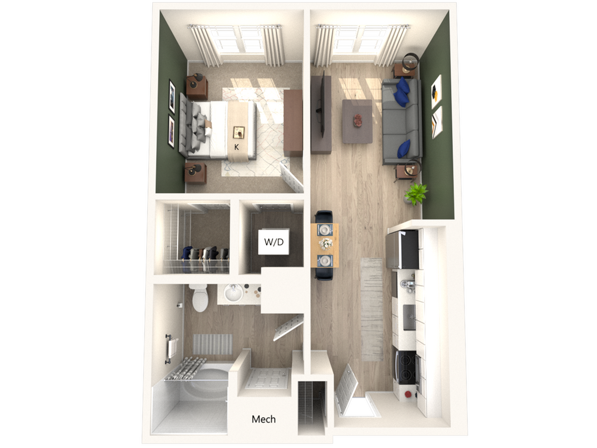 1 bed 1 bath
