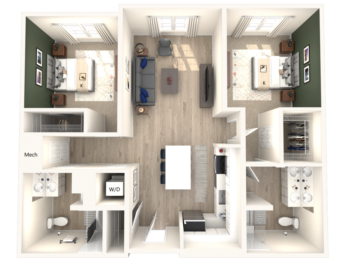 2 bed 2 bath