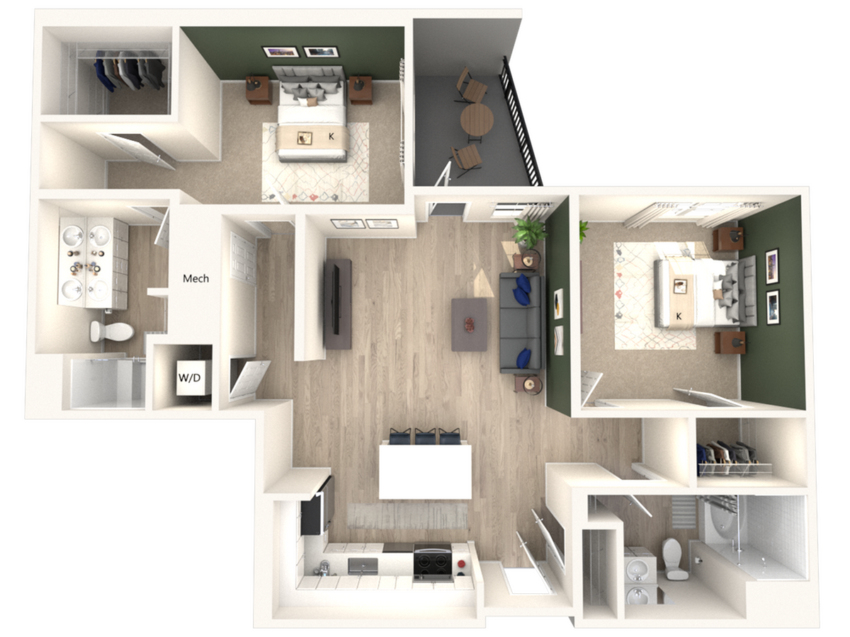 2 bed 2 bath