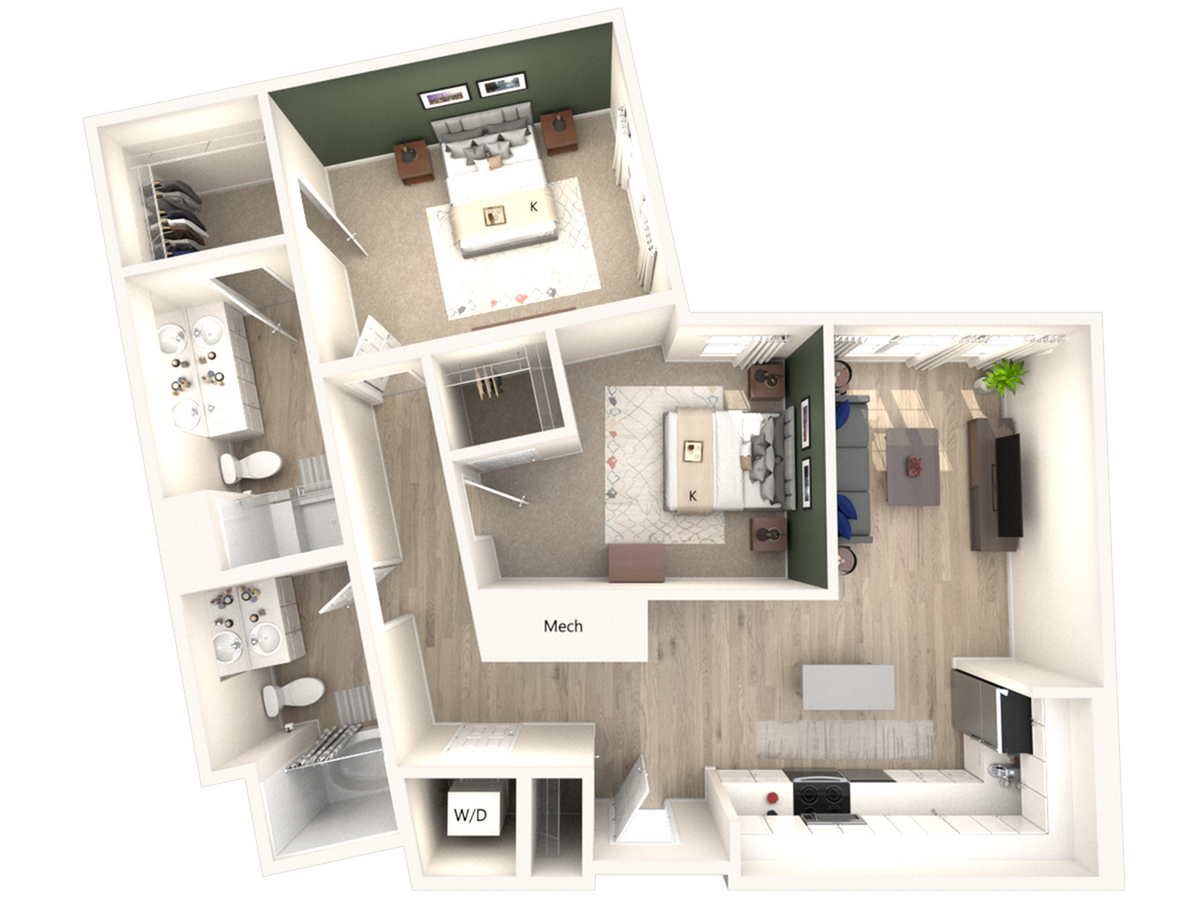 2 bed 2 bath