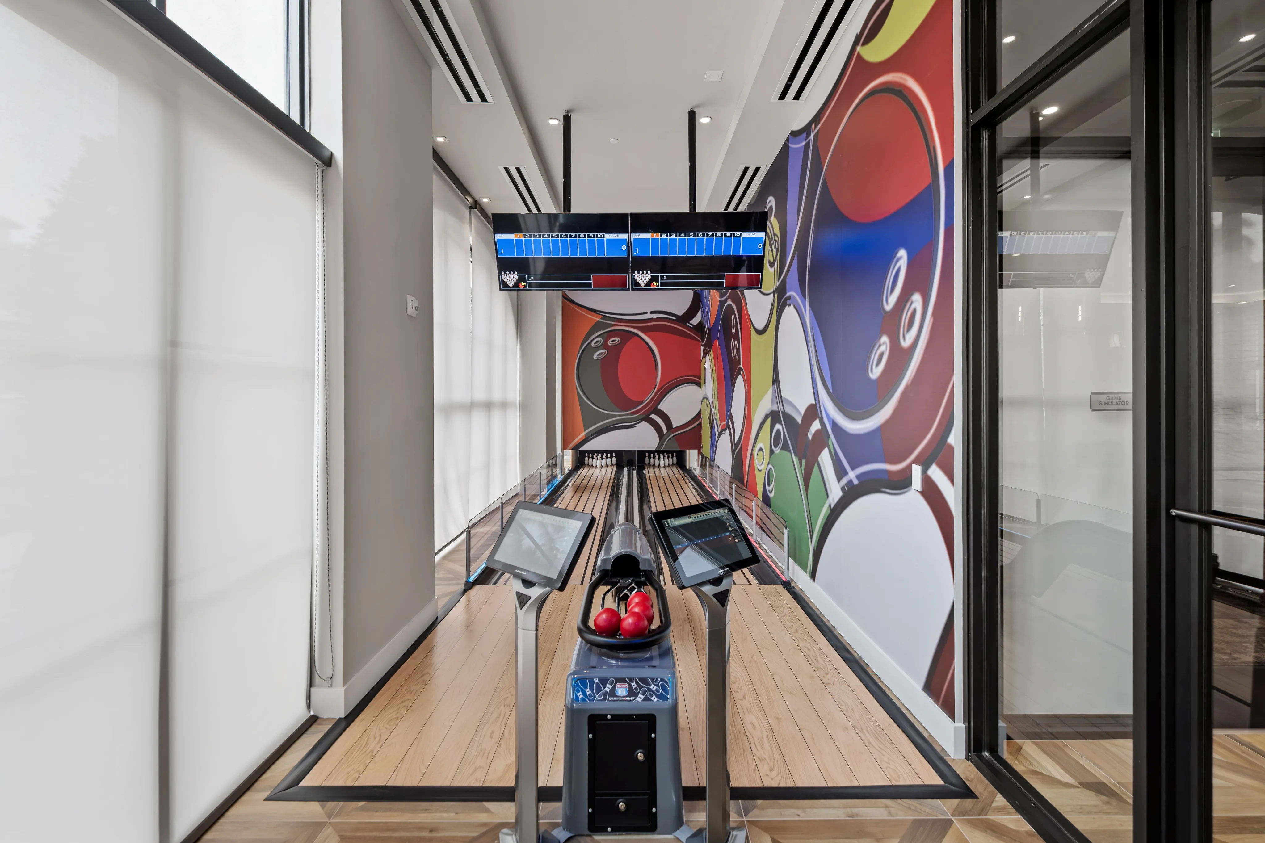 Miniature bowling area
