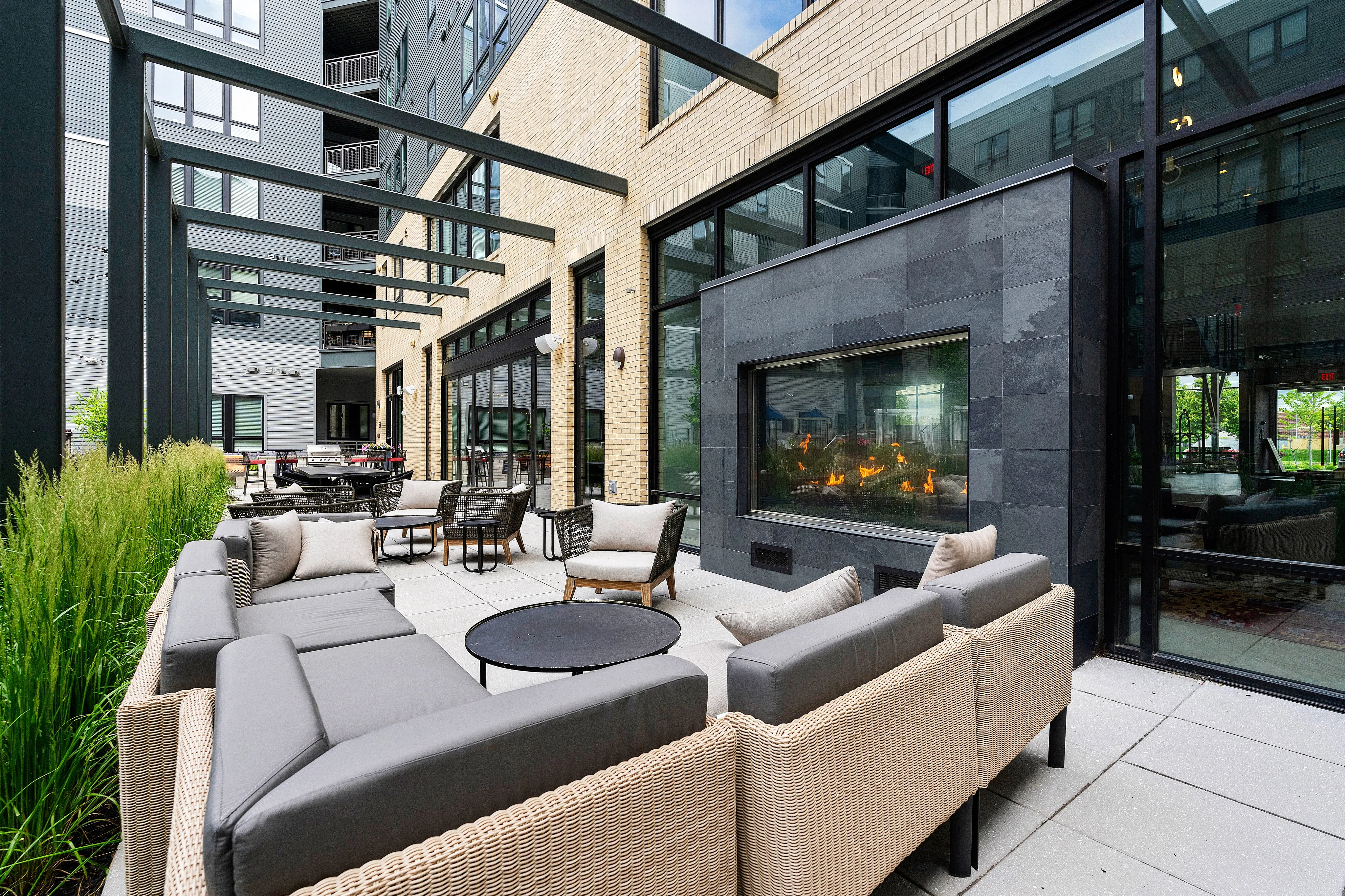 Courtyard with Loggia, Seating and Grills