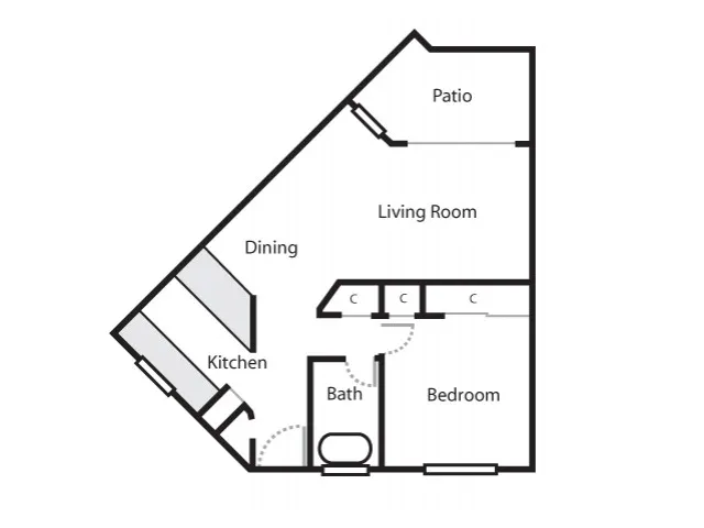 1X1 Floor Plan