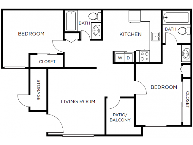2x2  - Floor Plan Argenta Apartments