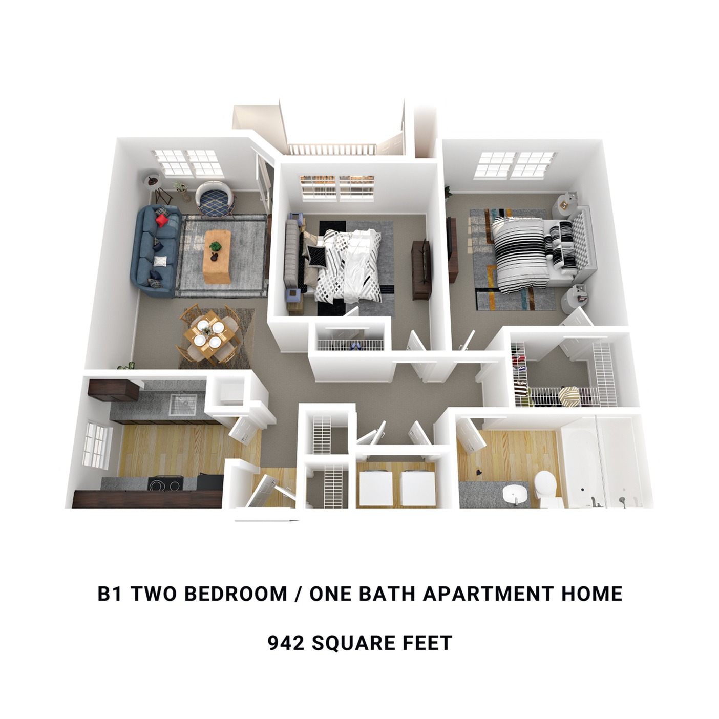 B1 Two bedroom Floorplan