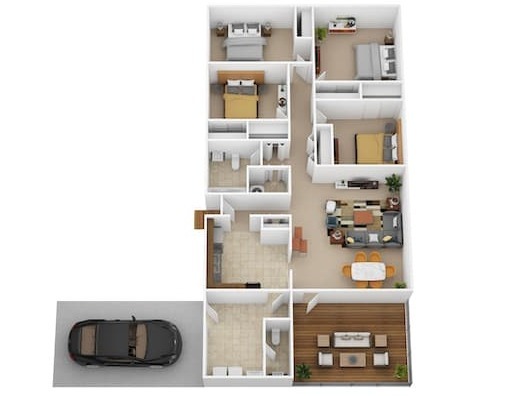 4 Bed Twin Single