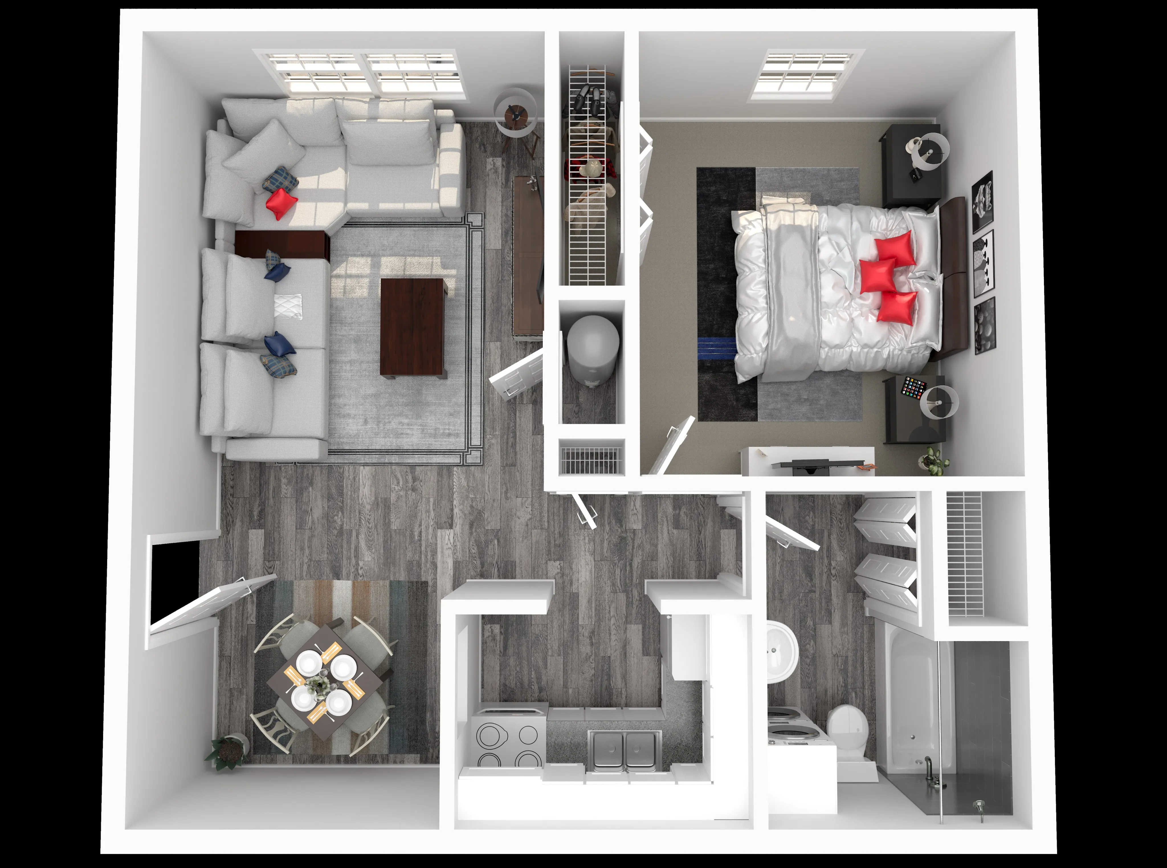 W 1X1 floor plan