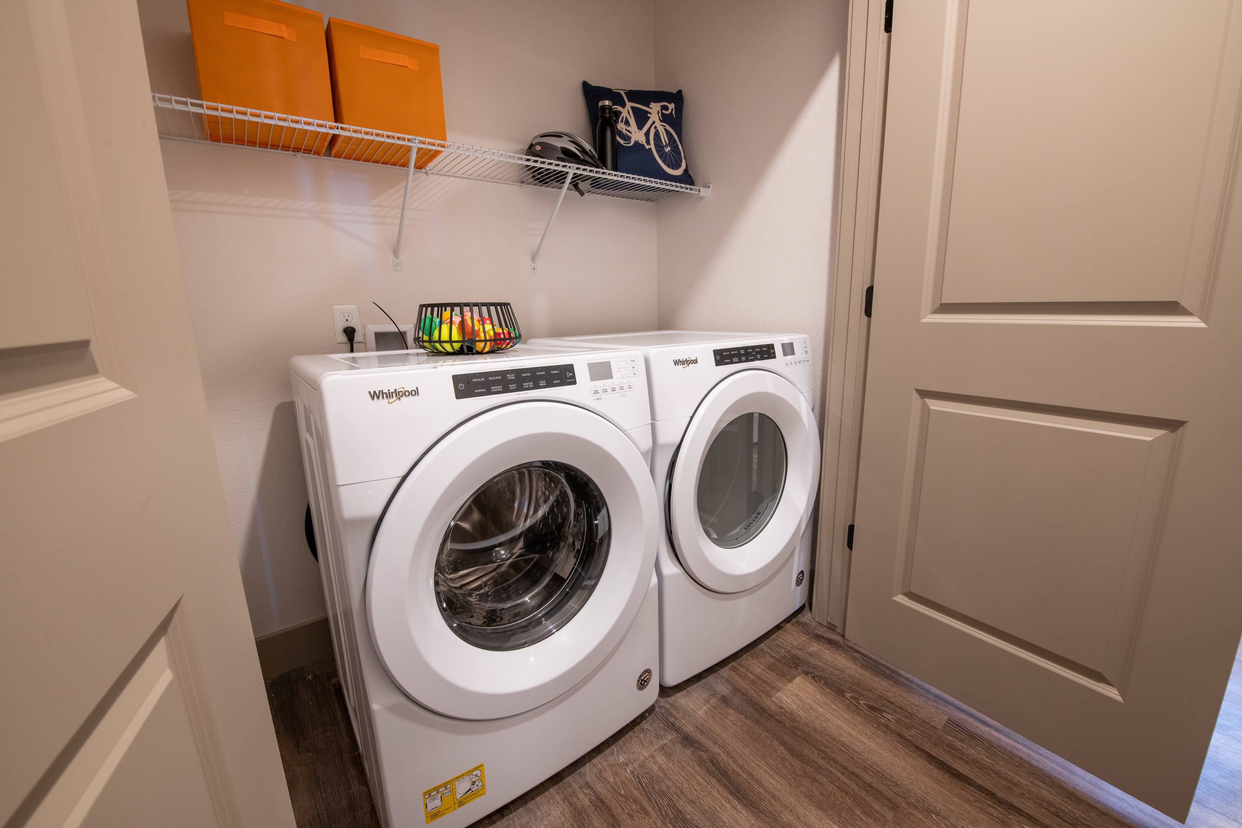 Front-load, full-size washer and dryer