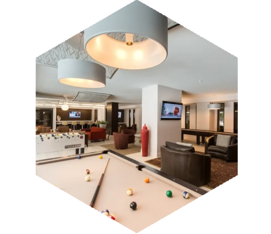 Pool table in resident lounge