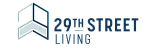 Modern 3D logo design for 29th Street Living featuring a sleek geometric building icon.