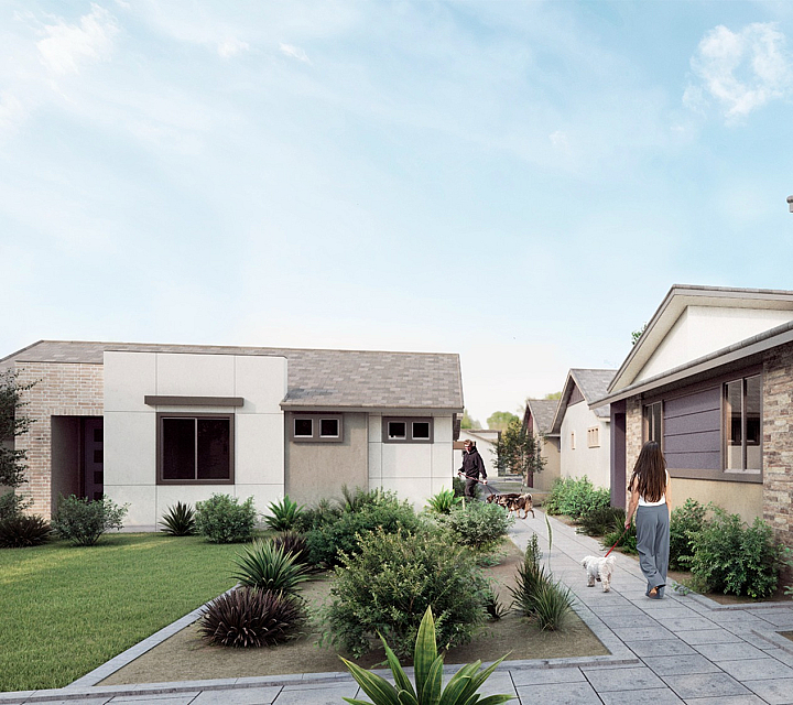 Charming suburban homes with modern facades and lush greenery, perfect for a peaceful lifestyle.