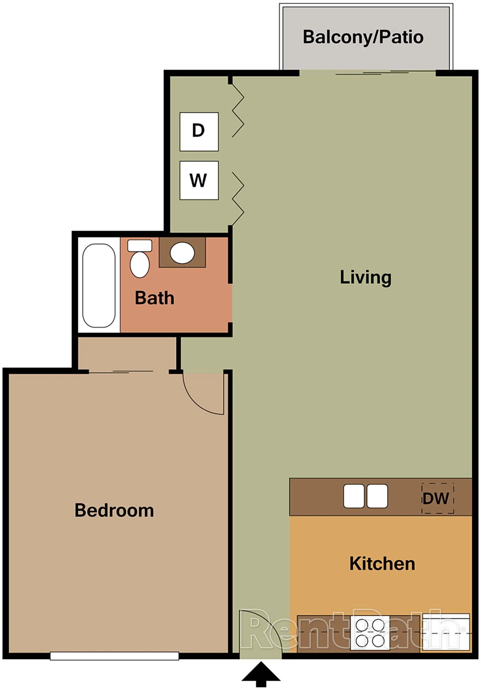 1 bedroom apartment with balcony