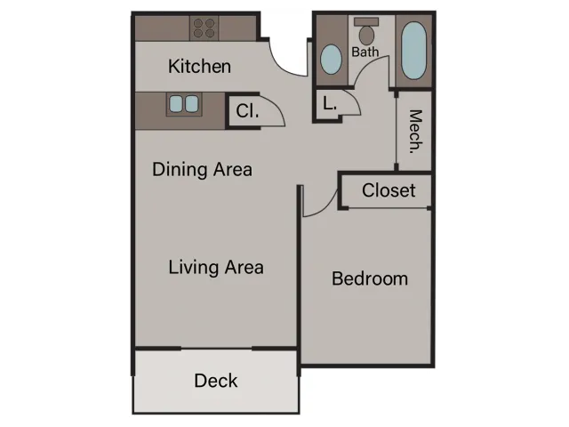 1 Bed, 1 Bath