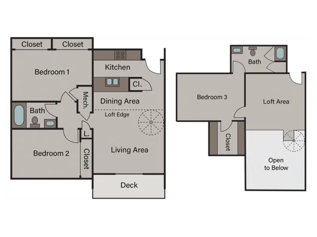 3 Bed, 2 Bath Loft