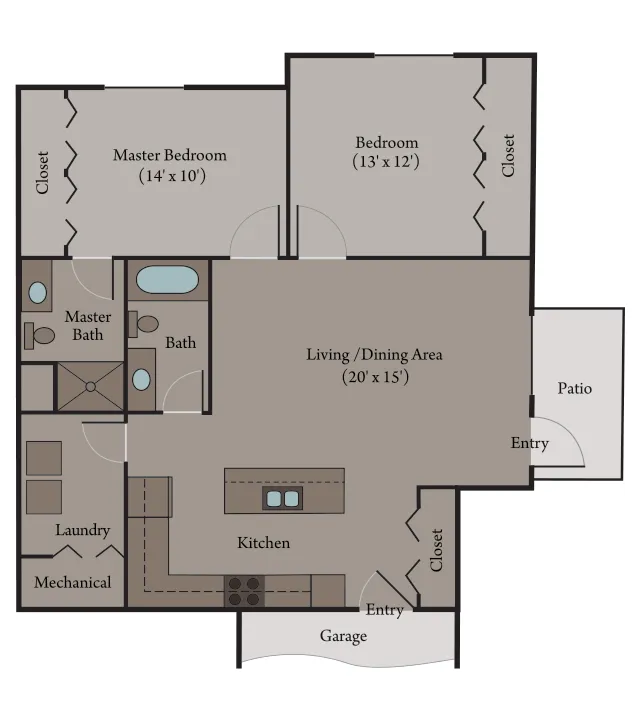 Torino 2x2 Townhome