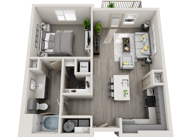 Riverside Place One Bedroom Apartment