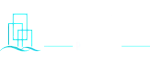 Modern logo design depicting sleek urban buildings with stylized water waves underneath.