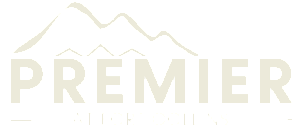 Elegant logo of Premier at Fort Collins featuring stylized mountain peaks.