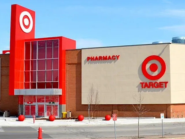 Vibrant and modern Target storefront with bold red accents and a welcoming entrance.