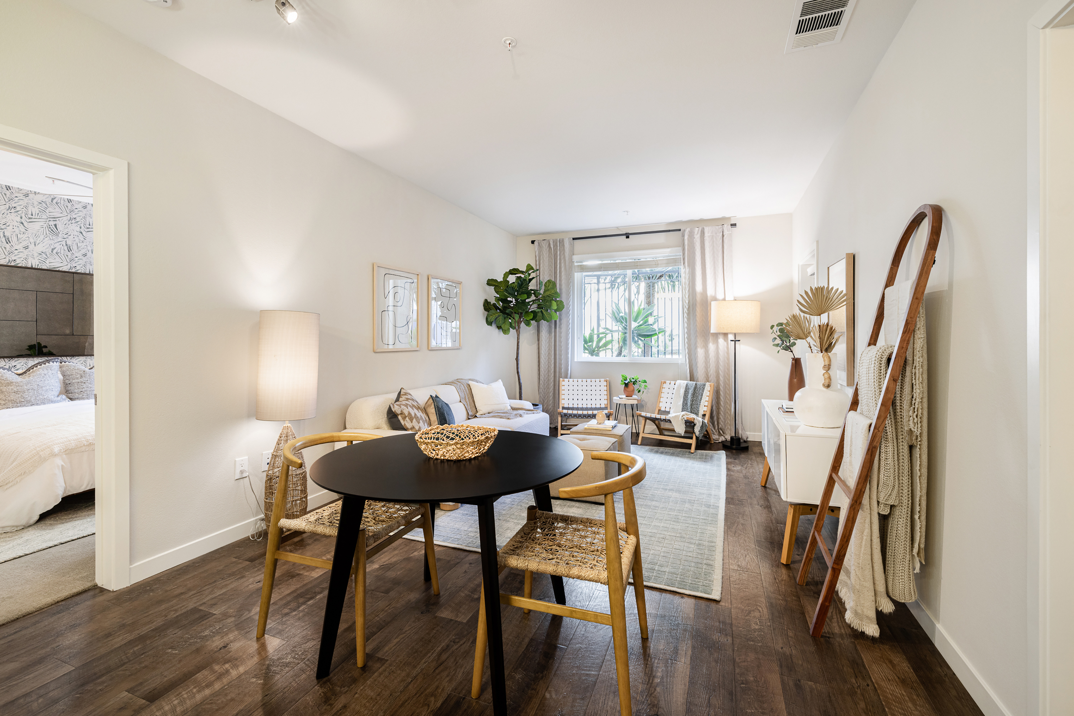 Premium wood-style plank flooring throughout kitchen