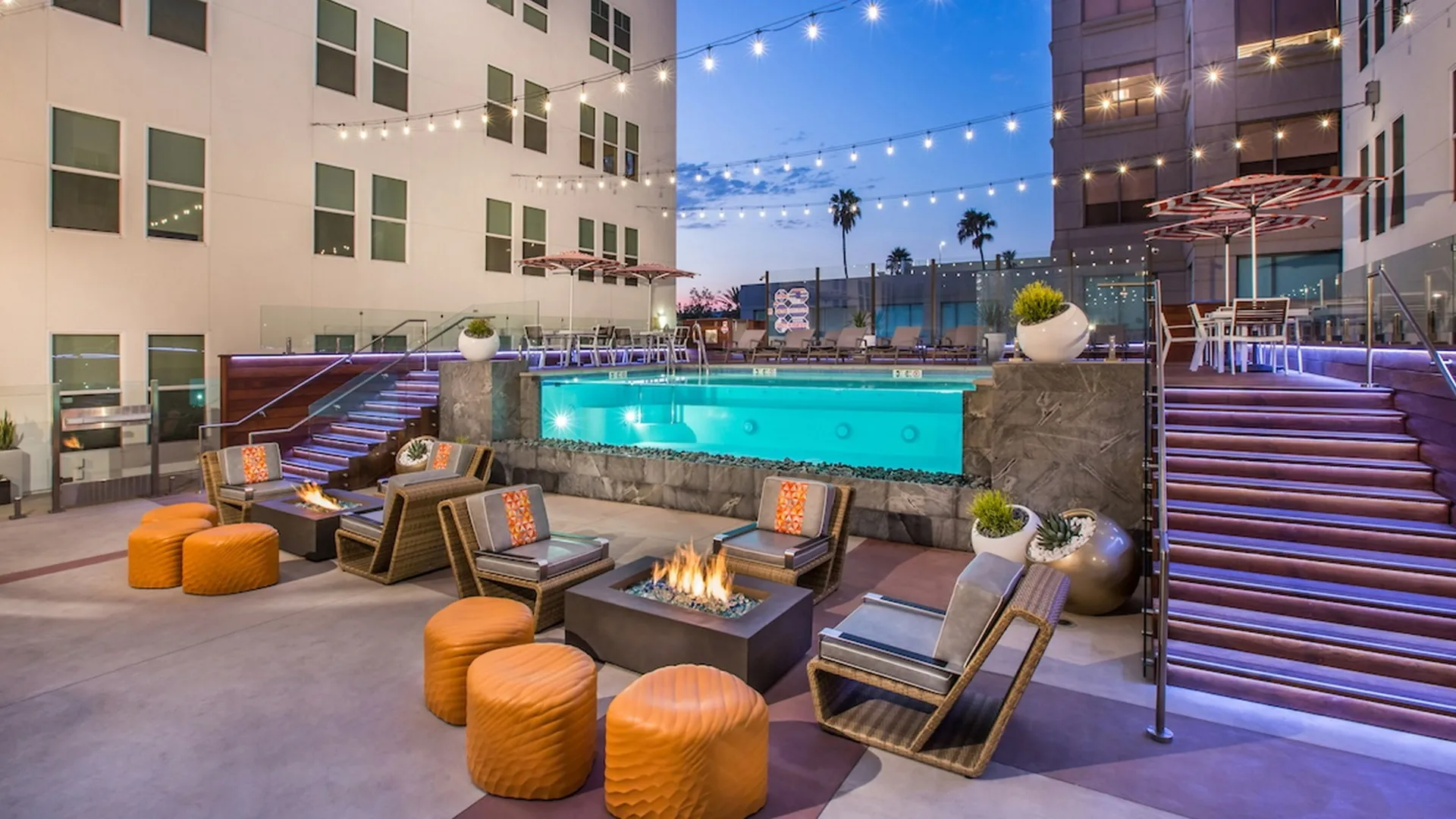 outdoor patio and pool