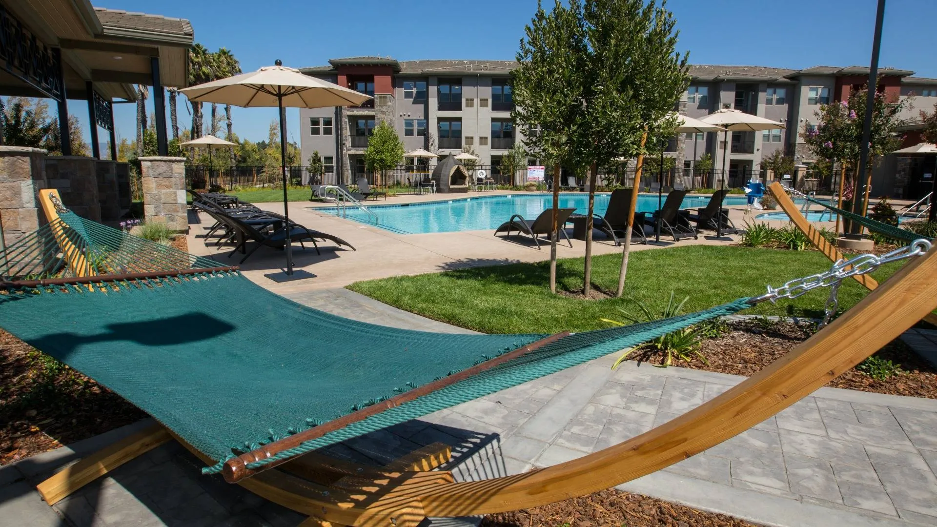 hammock and pool