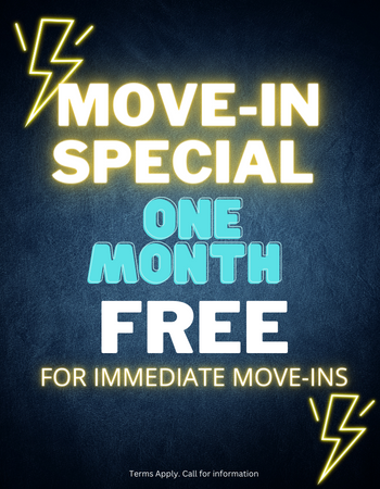 We are offering 1 month free on all vacant units!