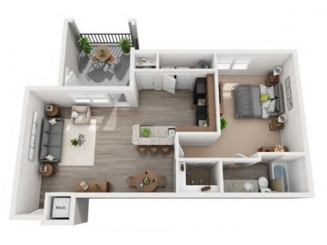 A3 Floor Plan | 1 Bed Apartment | Tremont at 22