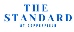 Logo for The Standard at Copperfield featuring elegant blue text.