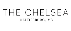 Elegant logo design for The Chelsea in Hattiesburg, MS, showcasing modern typography and stylish simplicity.