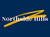 Elegant Northside Hills logo featuring a dynamic yellow brushstroke on a sleek navy background.