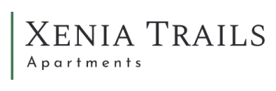 Sophisticated logo design showcasing 'Xenia Trails Apartments' with elegant typography.
